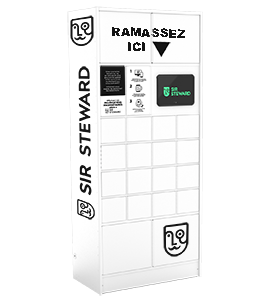 Rows of Sir Steward’s smart lockers for reception and delivery.